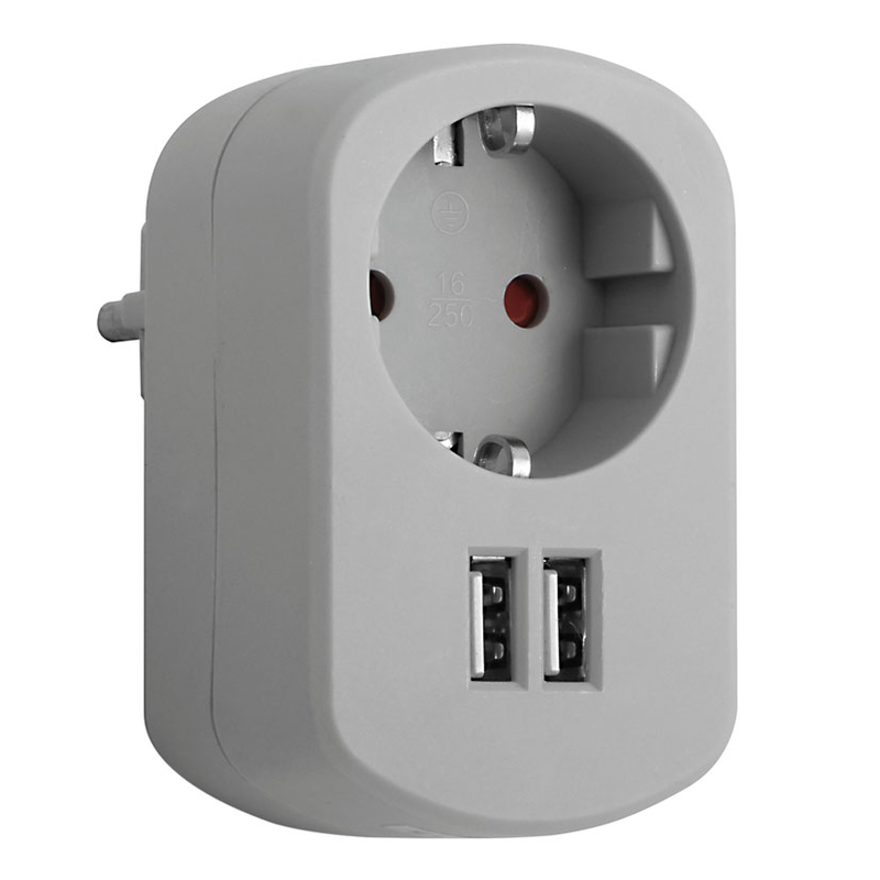 Base enchufe SIMON 2 tomas USB