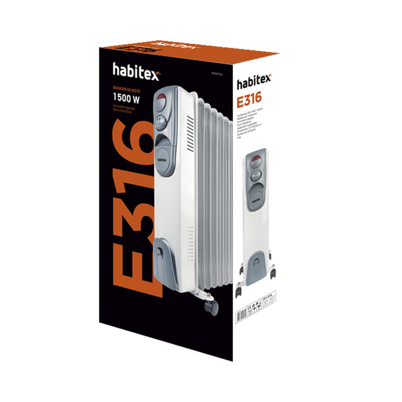 Radiador de aceite serie E316 HABITEX 900/1500 W