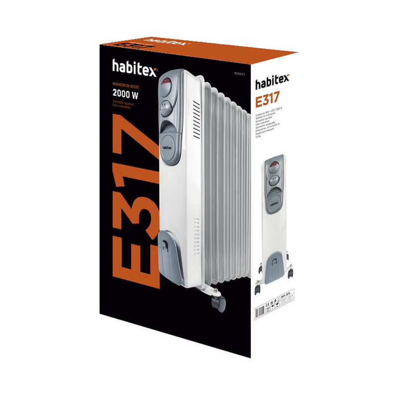 Radiador de aceite serie E317 HABITEX 1.200/2.000 W