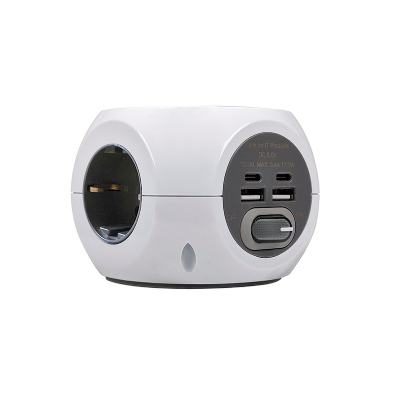 Base múlriple USB SIMONBRICO Combiball 3 tomas + USB