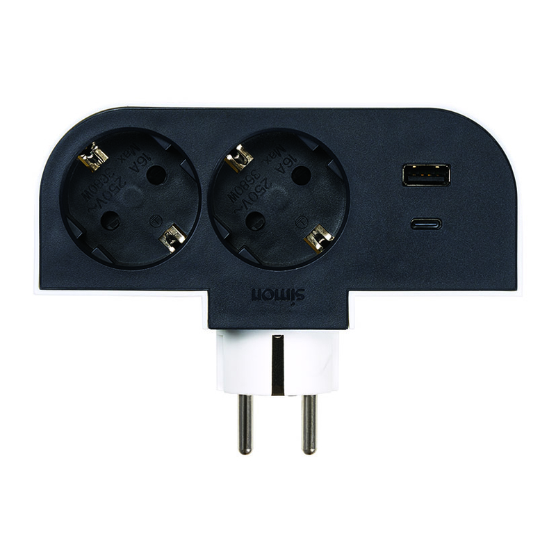 Adaptador enchufe giratorio SIMON Plug III 180º