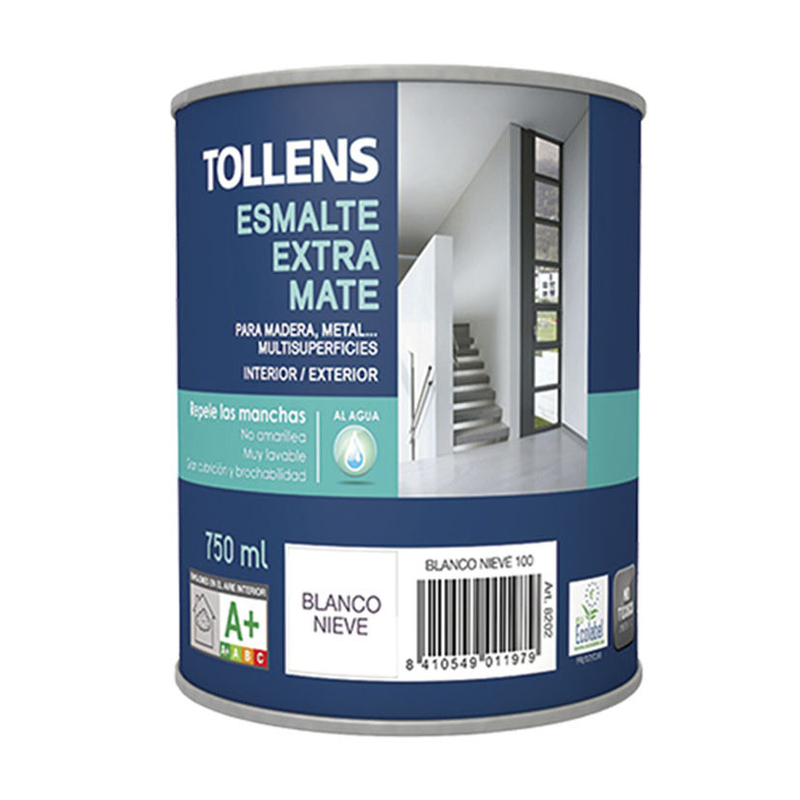 Esmalte al agua TOLLENS extra mate 750 ml