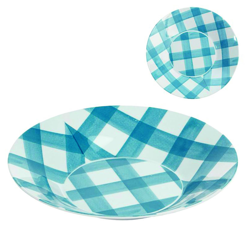 Plato hondo melamina Dcasa Vichy 23 cm