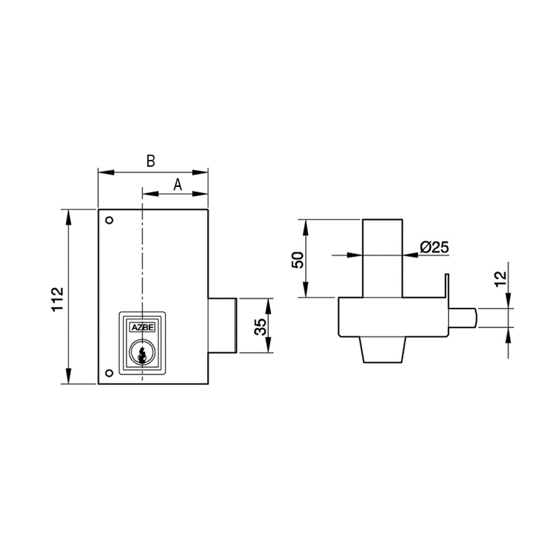 Cerradura sobreponer YALE modelo 56B 60mm