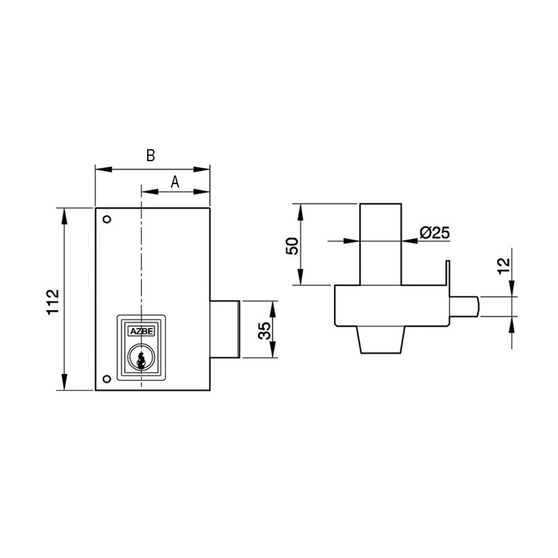 Cerradura sobreponer YALE modelo 56A 60mm pintada