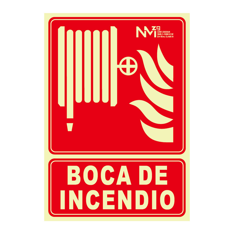 Señal boca incendios NMZ Clase B 210x300 mm