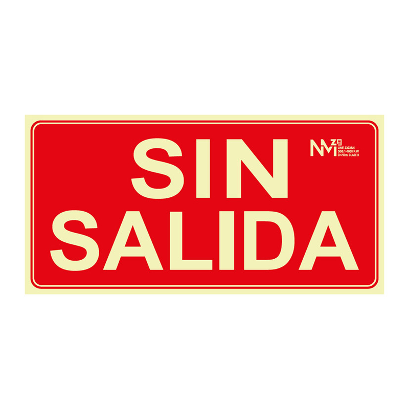 Señal sin salida NMZ Clase A 320x160mm