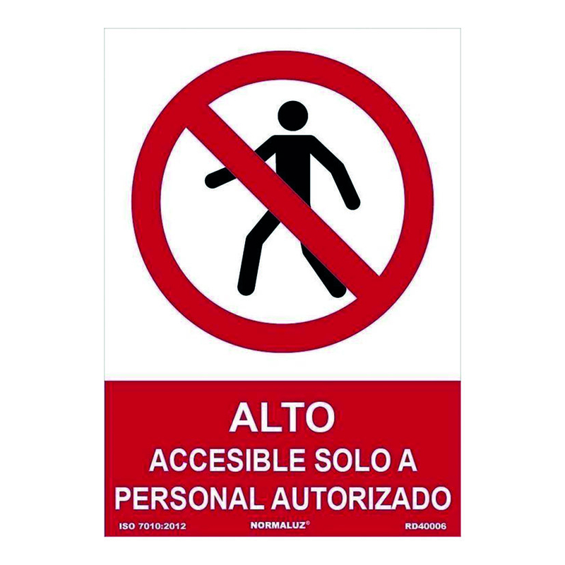 Señal de prohibición NMZ "ALTO PERSONAL AUTORIZADO"
