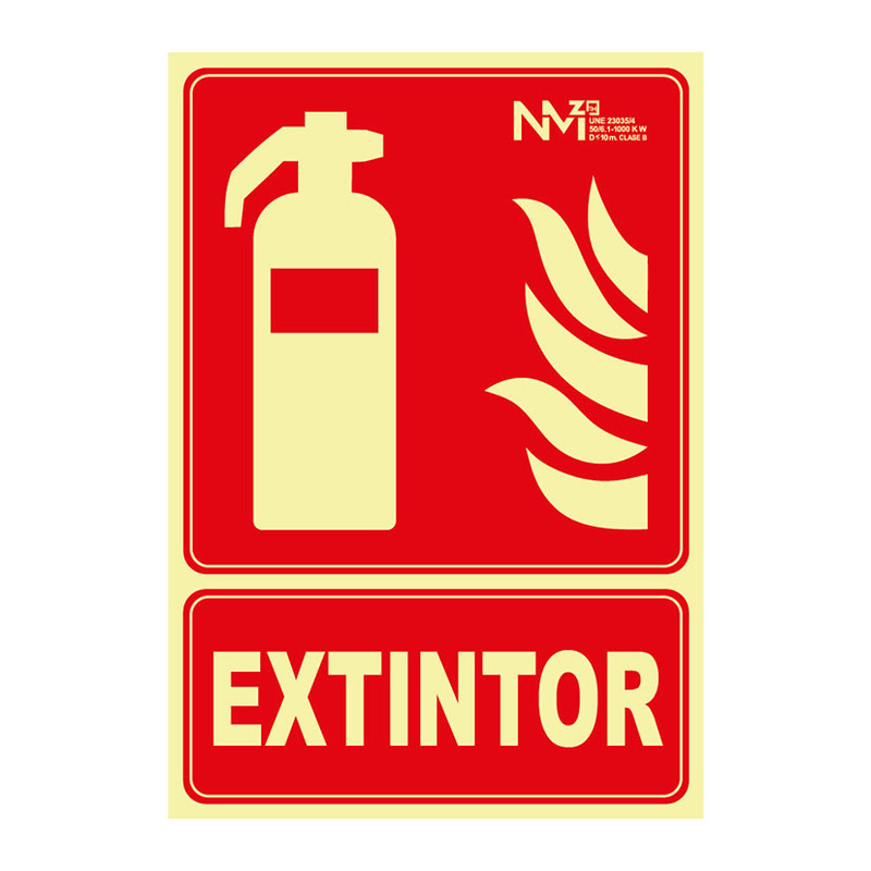 Señal extintor NMZ Clase B 210x300 mm