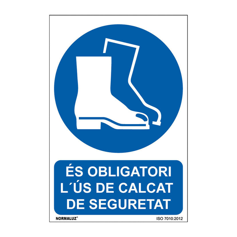 Señal de obligación en catalán NMZ "CALÇAT SEGURETAT" 10 unidades