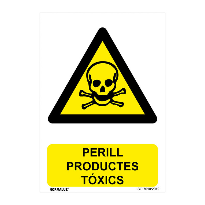 Señal de peligro en catalán PVC NMZ2 "PERILL PRODUCTES TÒXICS" 10 unidades