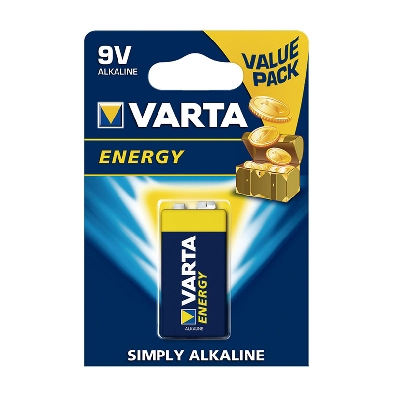 Pila alcalina 9V (6LR61) VARTA Energy. 10 unidades