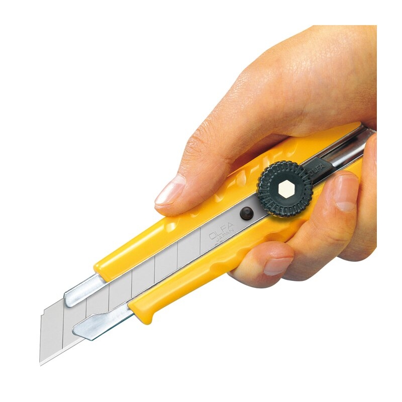 Cúter de bloqueo manual con mango ergonómico L-1 Olfa