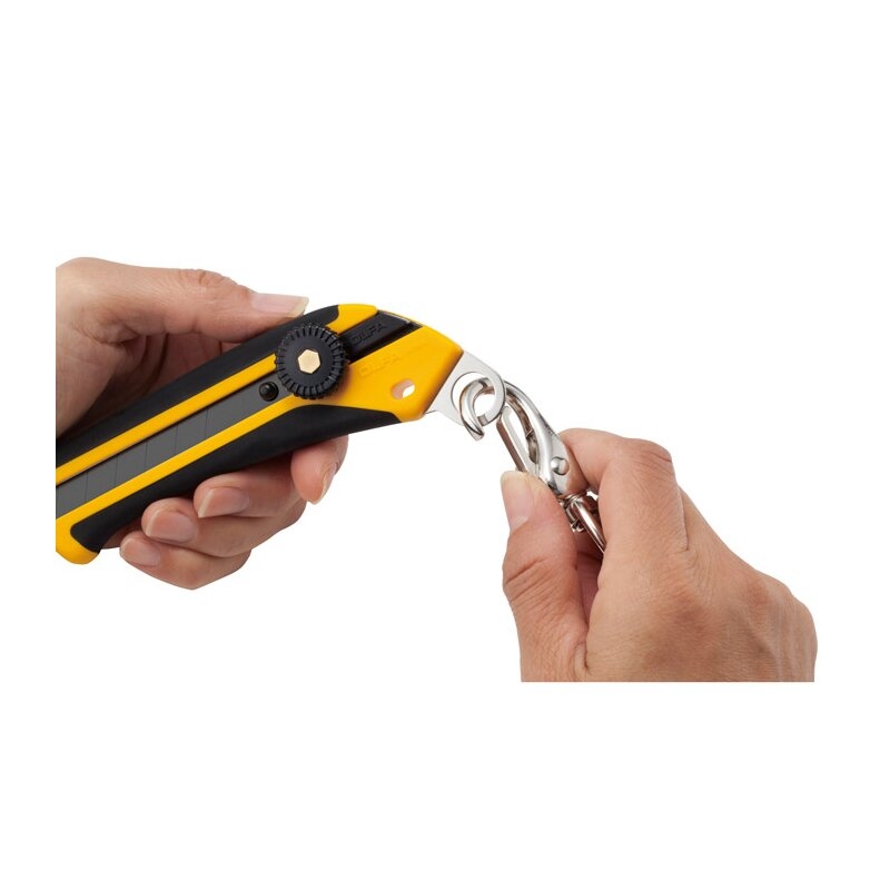 Cúters de bloqueo manual con mango antideslizante y púa de metal para mosquetón L-6 Olfa