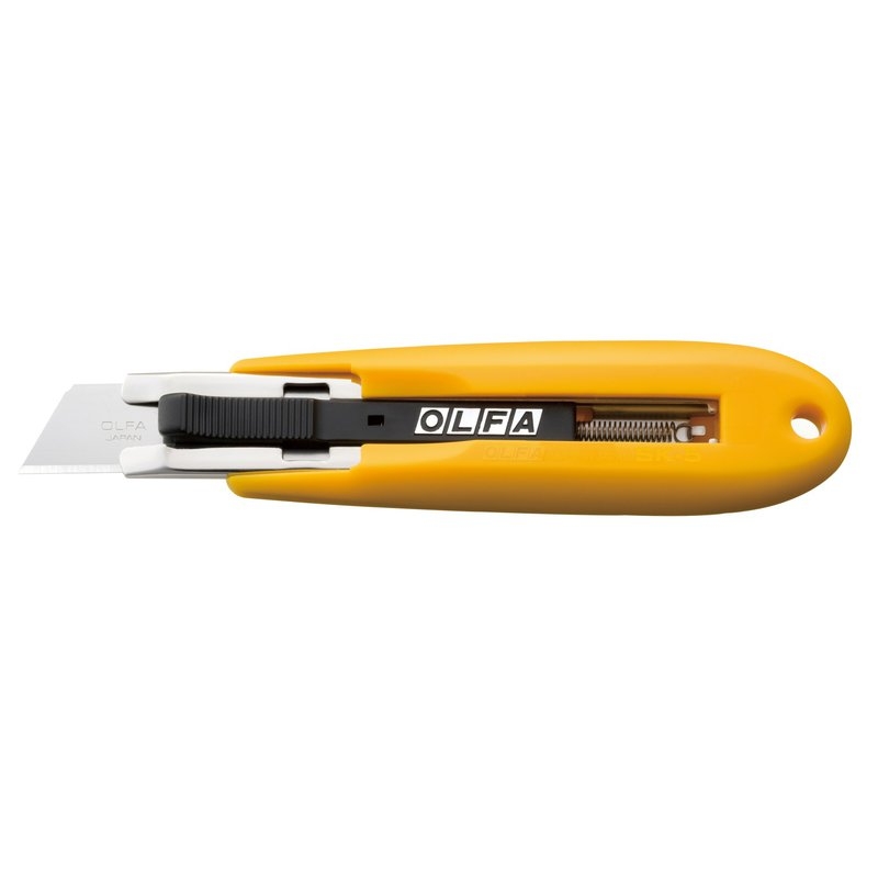 Cúter de seguridad mango Comfort Grip con retracción de cuchilla semi automática SK-5 Olfa