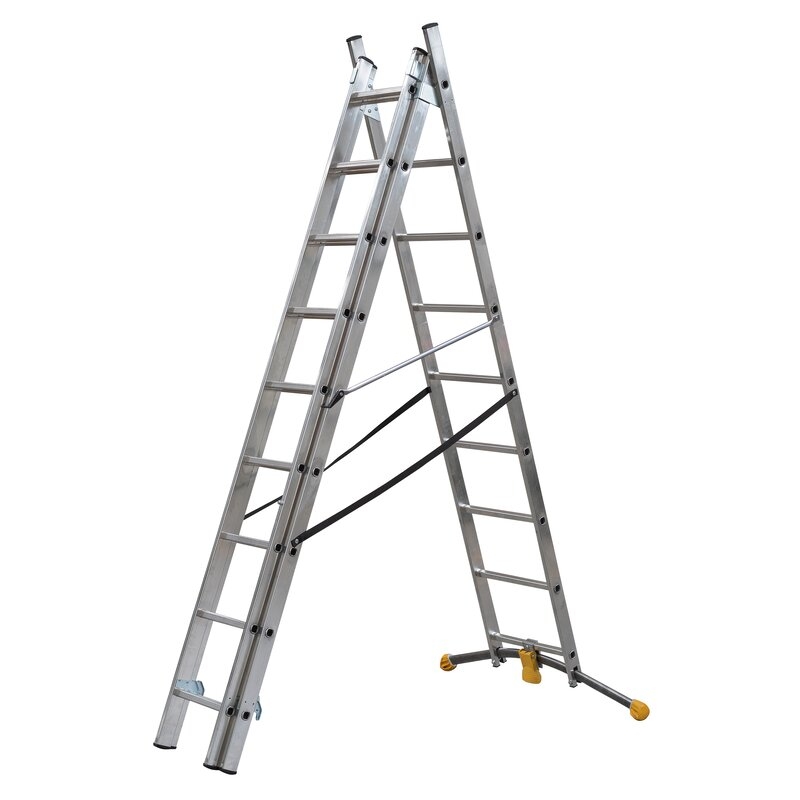 Escalera combinada de 3 tramos con estabilizador curvo HobbyLOT Hailo