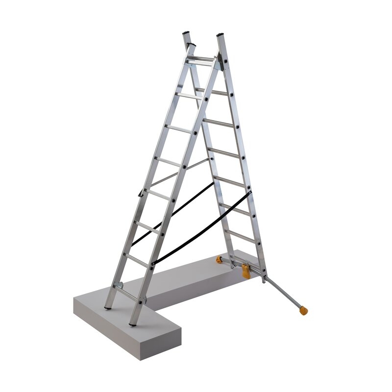 Escalera combinada de 2 tramos con estabilizador curvo HobbyLOT Hailo