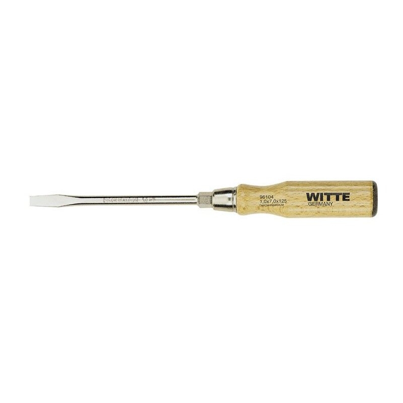 Destornillador de punta plana mango de madera Witte