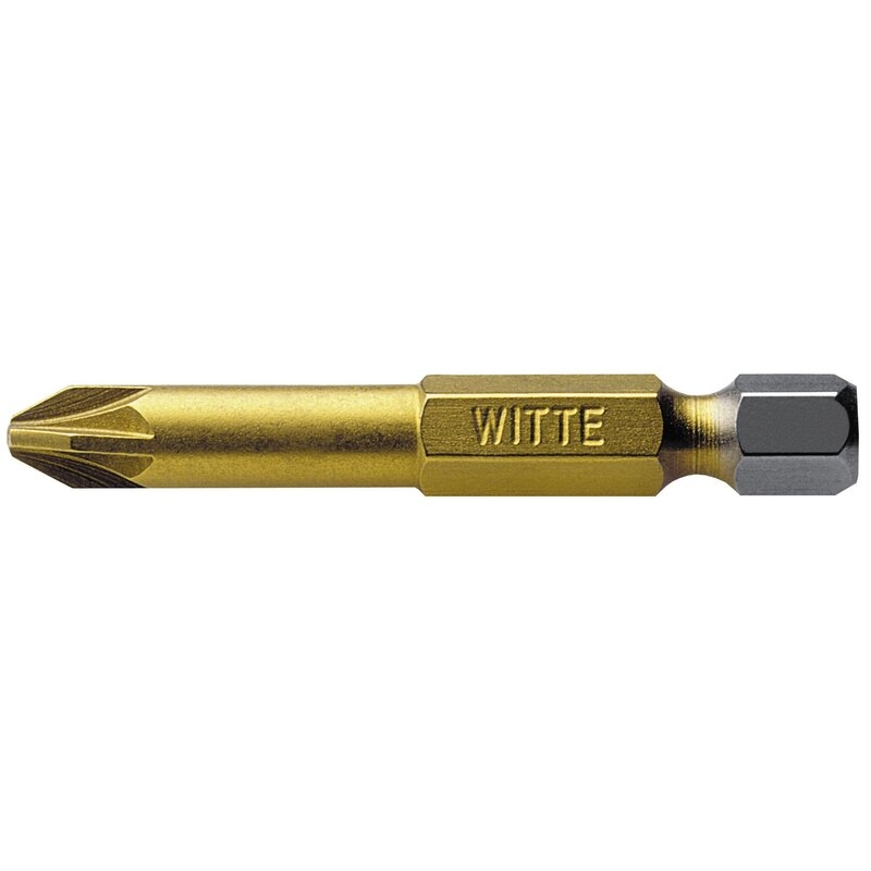 Punta Pozidriv (PZ) STANDARD TIN guía 1/4" larga Witte