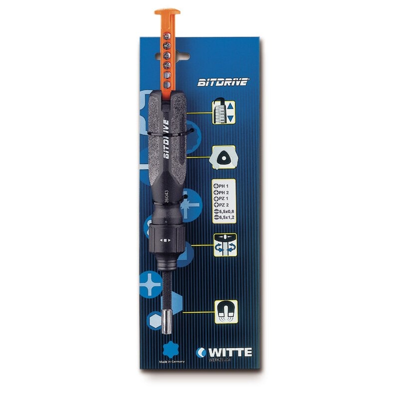 Destornillador portapuntas de carraca BITDRIVE Witte