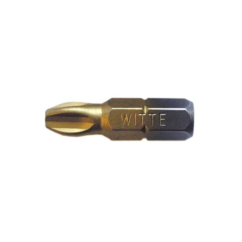 Punta Pozidriv (PZ) STANDARD TIN guía 1/4" corta Witte