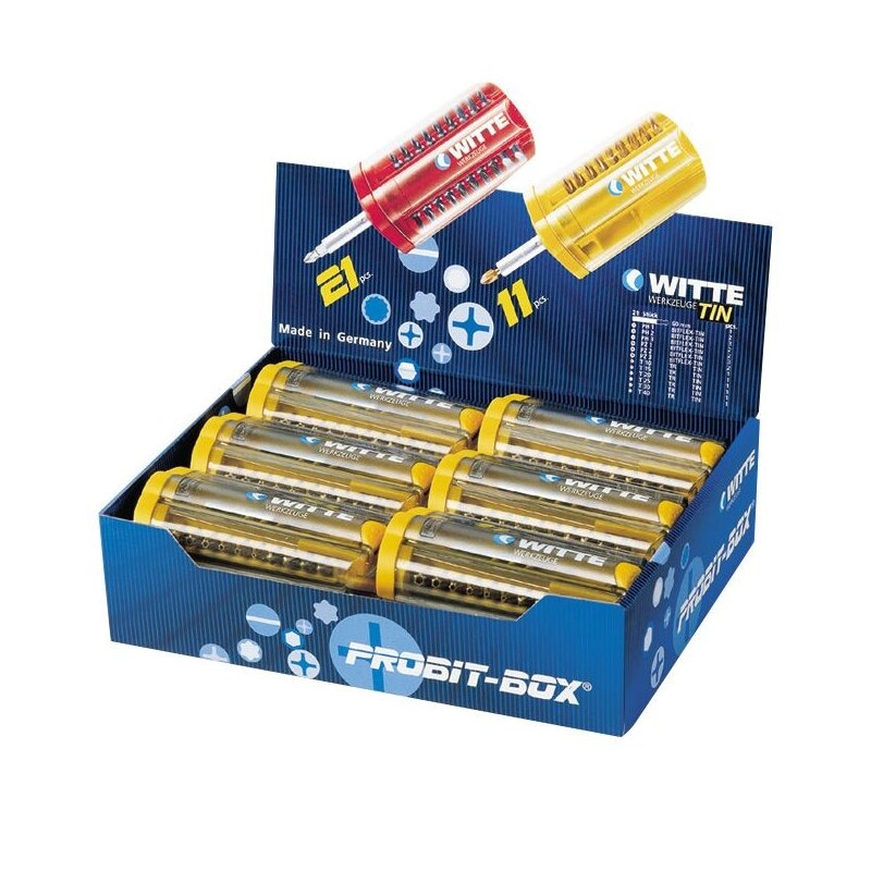 Caja de puntas de atornillar PROBIT-BOX juego 21 piezas Witte