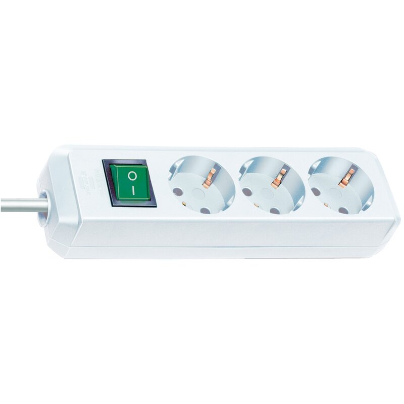 Base de tomas múltiples Eco-Line blanca con interruptor Brennenstuhl