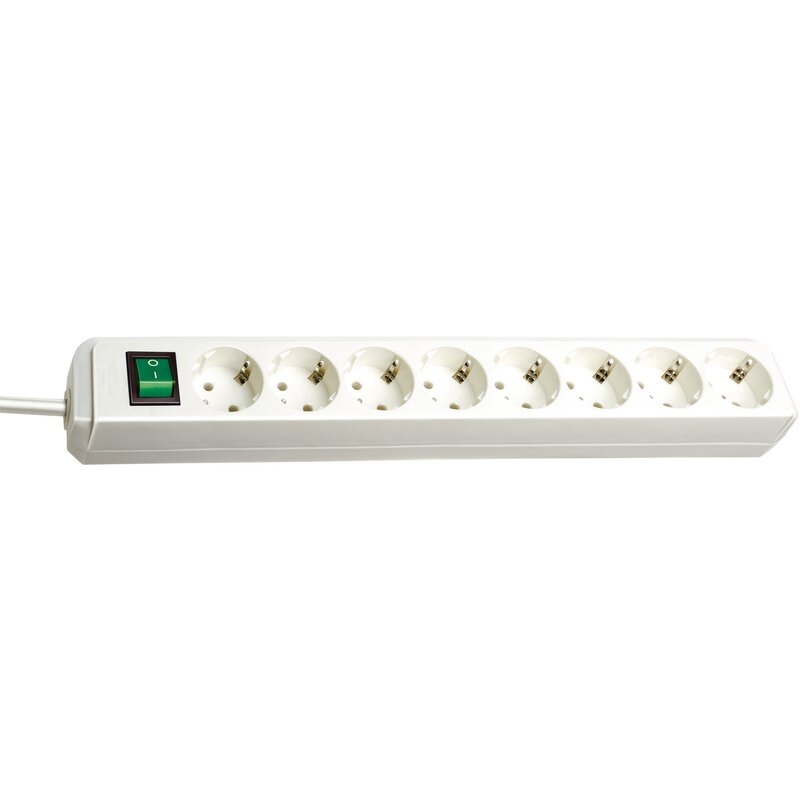 Base de tomas múltiples Eco-Line blanca con interruptor Brennenstuhl