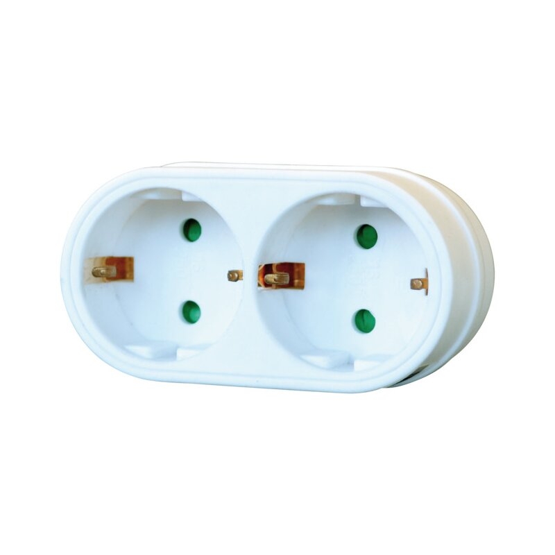 Enchufe adaptador de 2 tomas con conector de tierra Brennenstuhl