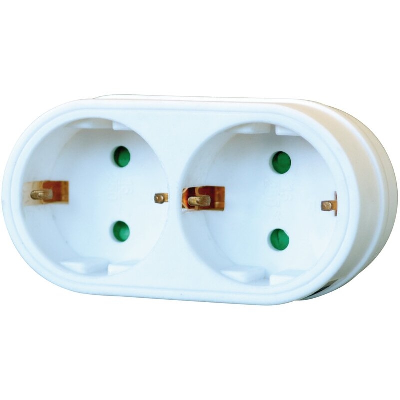 Enchufe adaptador de 2 tomas con conector de tierra Brennenstuhl
