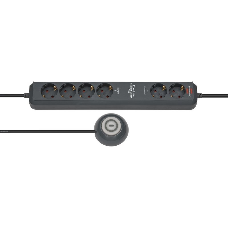 Base de tomas múltiples Eco-Line Comfort Switch Plus con interruptor mano/pie Brennenstuhl