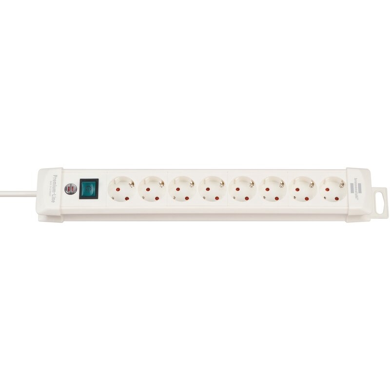 Base de tomas múltiples Premium-Line blanca con varias posibilidad de instalación y fijación Brennenstuhl