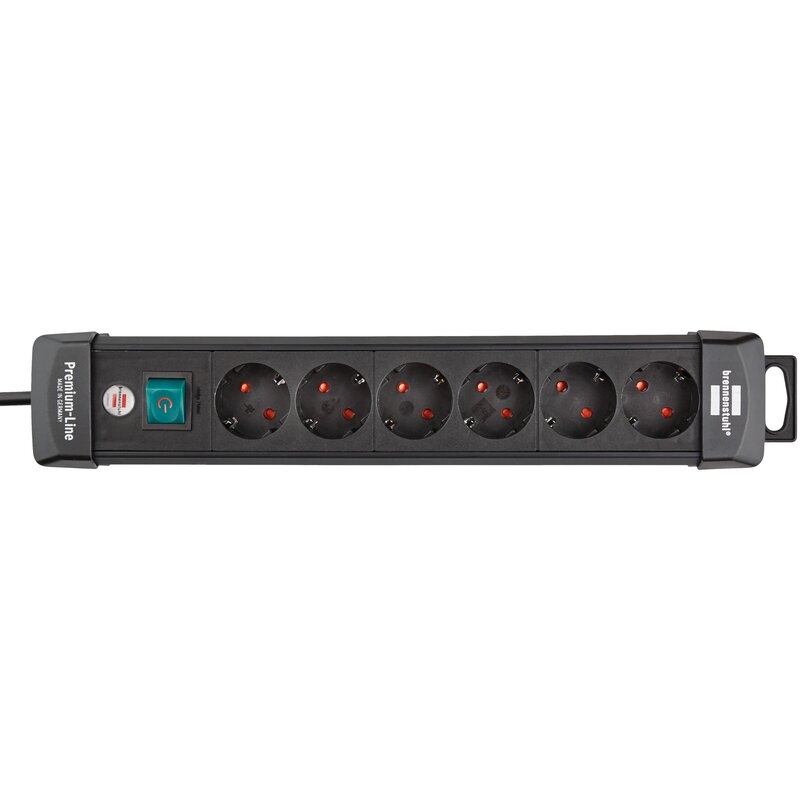 Base de tomas múltiples Premium-Line negra con varias posibilidad de instalación y fijación Brennenstuhl