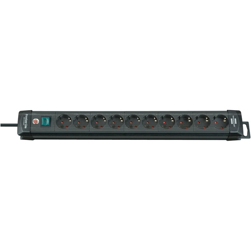 Base de tomas múltiples Premium-Line negra con varias posibilidad de instalación y fijación Brennenstuhl