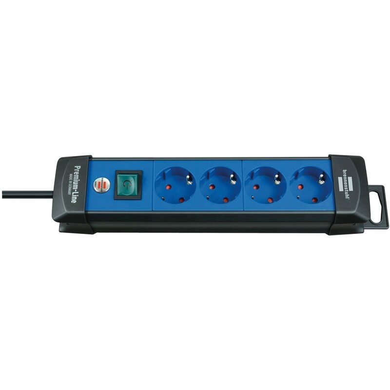 Base de tomas múltiples Premium-Line azul/negra con varias posibilidad de instalación y fijación Brennenstuhl