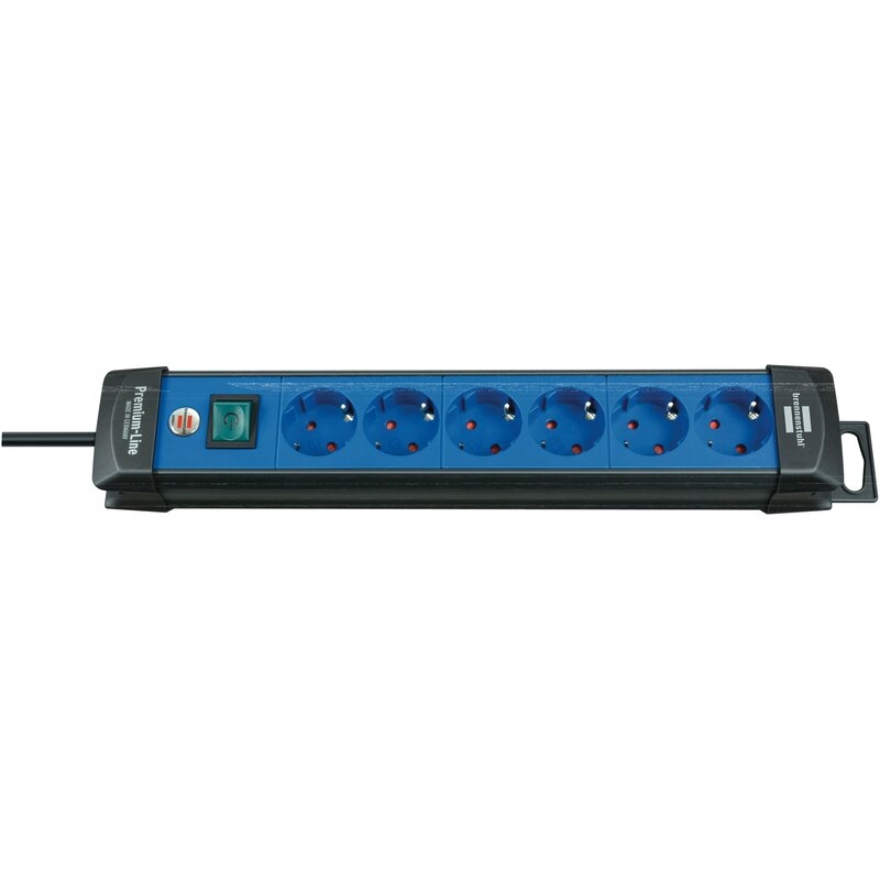 Base de tomas múltiples Premium-Line azul/negra con varias posibilidad de instalación y fijación Brennenstuhl