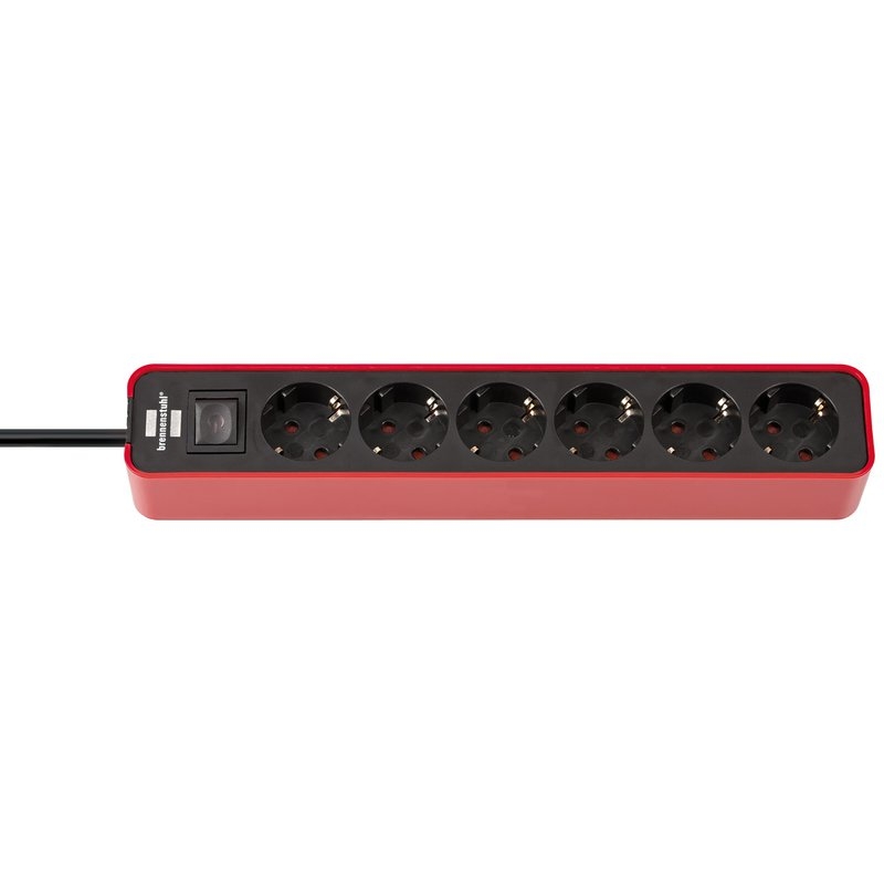 Base de tomas múltiples Ecolor roja/ negra con diseño compacto Brennenstuhl