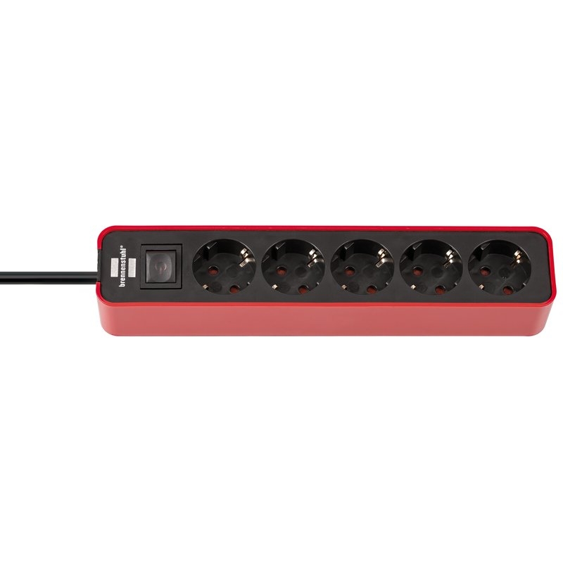 Base de tomas múltiples Ecolor roja/ negra con diseño compacto Brennenstuhl