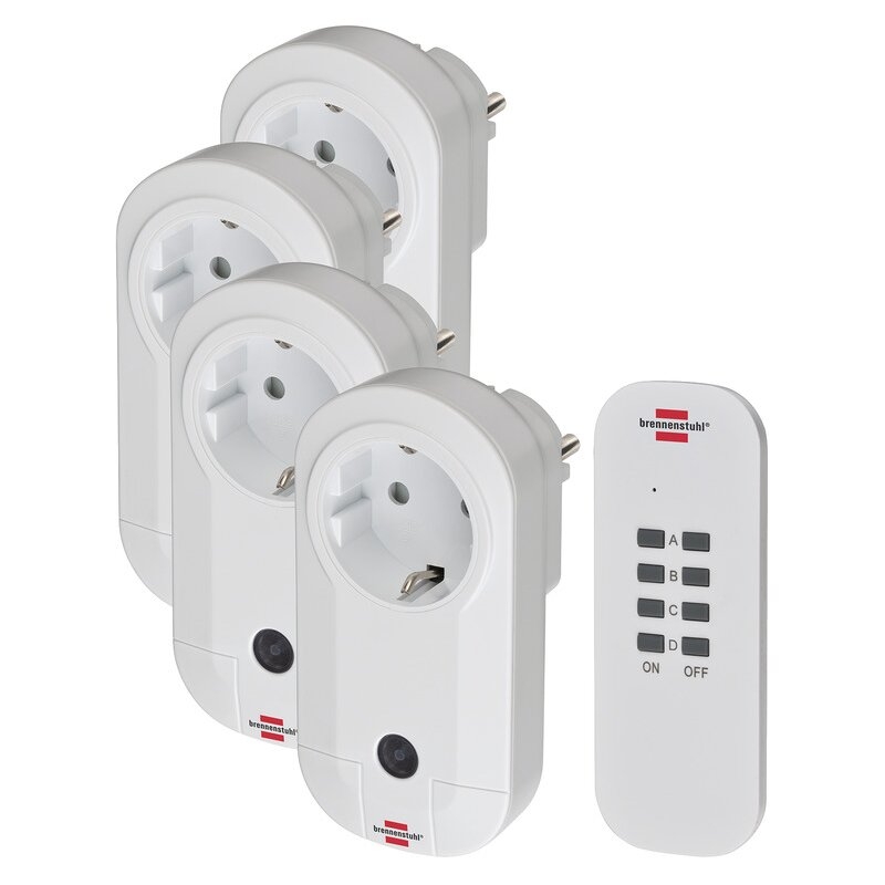 Set de 4 enchufes radio-control remoto Comfort-Line 4x IP20 Brennenstuhl