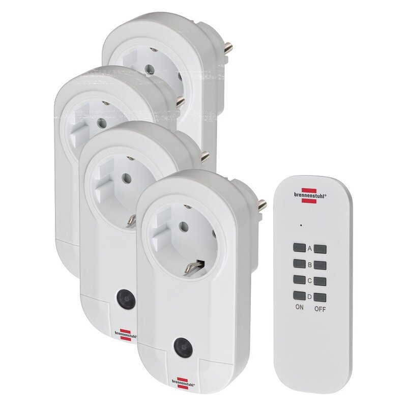 Set de 4 enchufes radio-control remoto Comfort-Line 4x IP20 Brennenstuhl