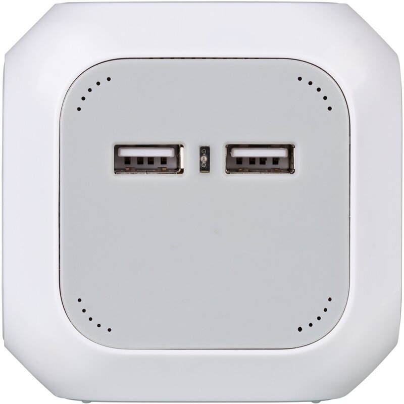 Ladrón múltiple en forma de cubo ALEA-Power con 2 puertos USB Brennenstuhl