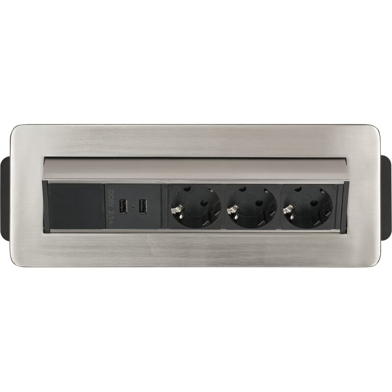 Regleta de mesa integrable Indesk Power con cargador USB Brennenstuhl