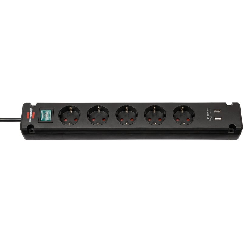 Base de tomas múltiples Bremounta con puertos USB apta para montaje fijo Brennenstuhl