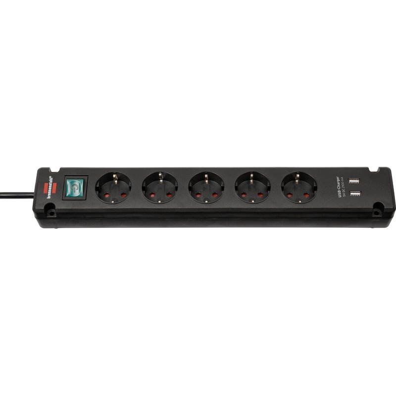 Base de tomas múltiples Bremounta con puertos USB apta para montaje fijo Brennenstuhl