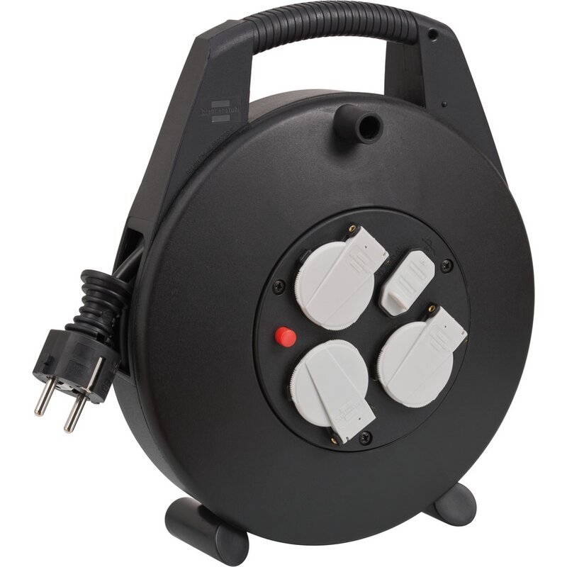 Enrollacables Vario-Line con función de carga USB negro IP20 H05VV-F 3G1,5 para uso doméstico Brennenstuhl