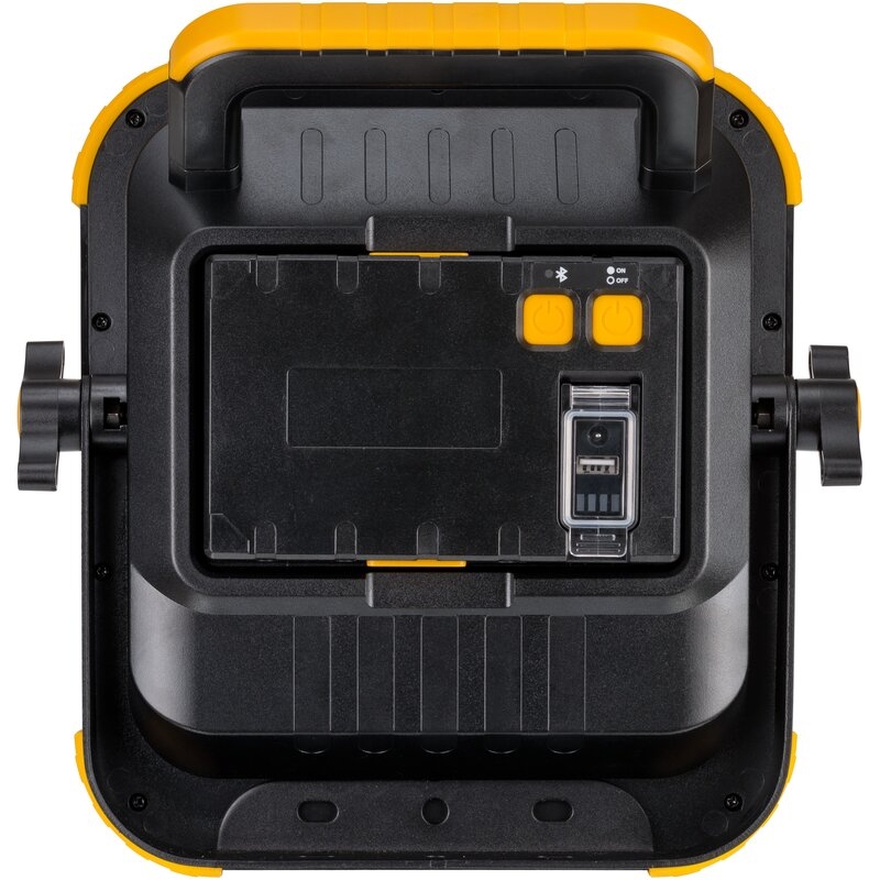Foco LED portátil BLUMO con batería recargable y altavoces Bluetooth Brennenstuhl