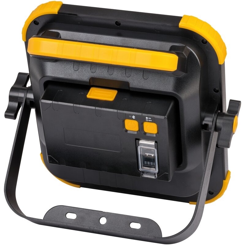 Foco LED portátil BLUMO con batería recargable y altavoces Bluetooth Brennenstuhl