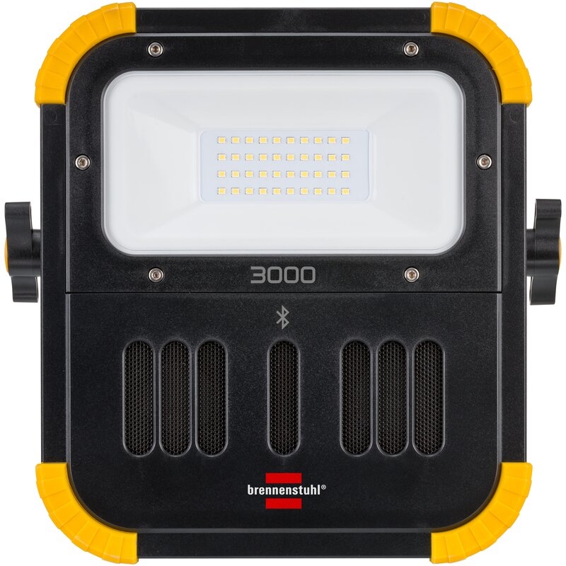 Foco LED portátil BLUMO con batería recargable y altavoces Bluetooth Brennenstuhl