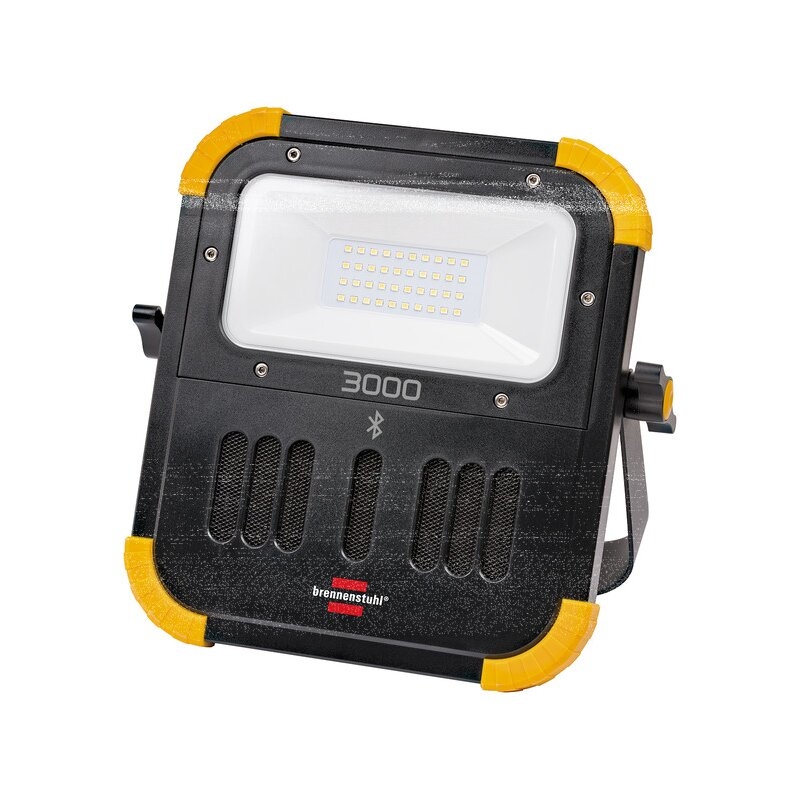 Foco LED portátil BLUMO con batería recargable y altavoces Bluetooth Brennenstuhl