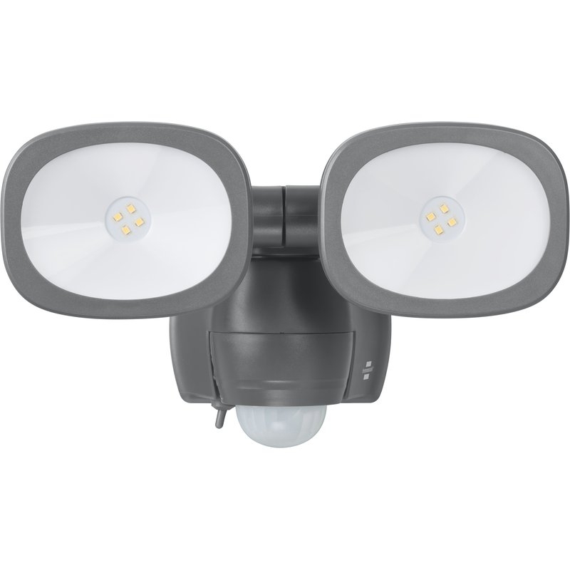 Foco LED de pared doble a batería LUFOS con detector de movimiento y protección IP44 Brennenstuhl